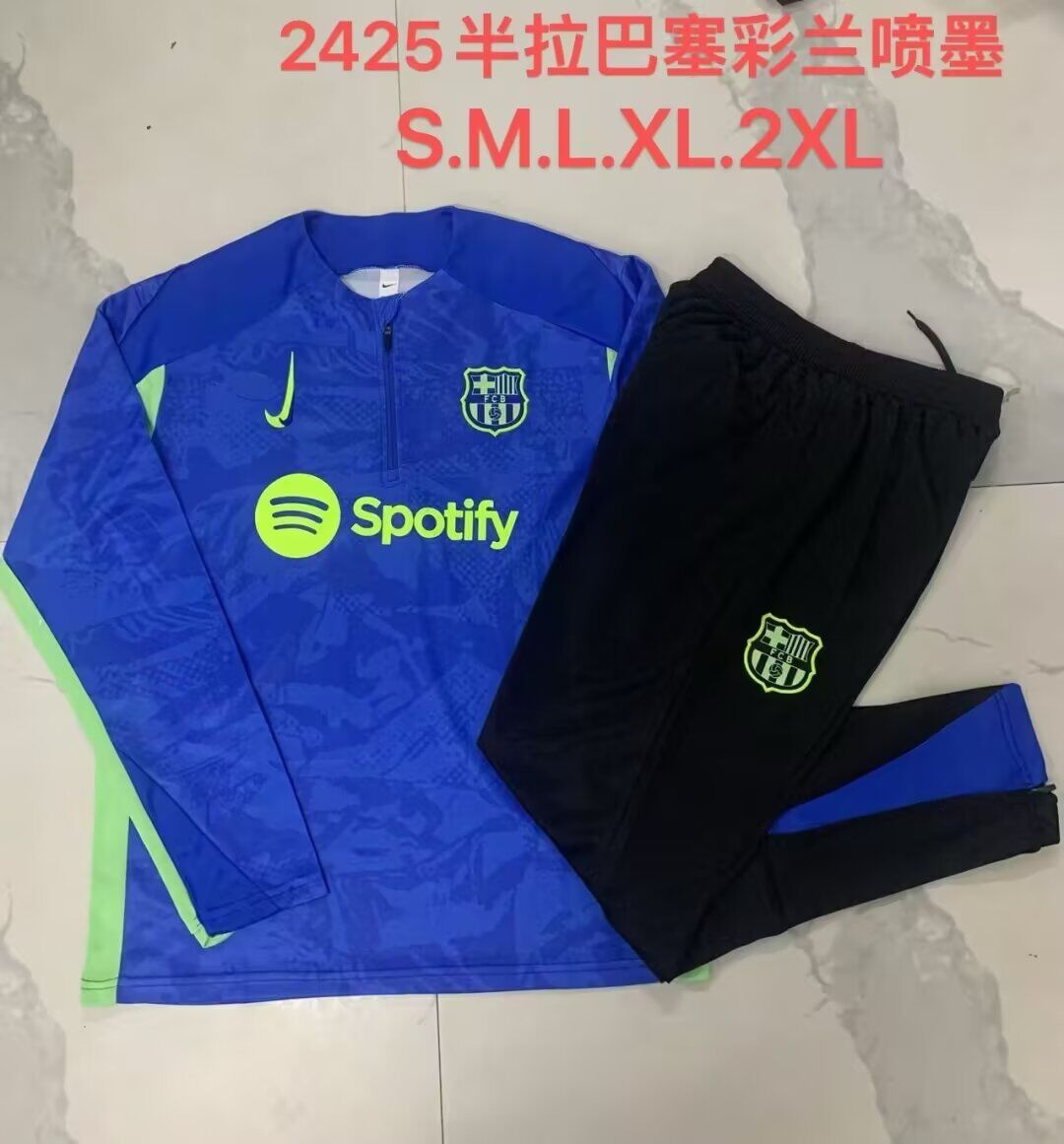 AAA Quality Barcelona 24/25 Tracksuit - Blue/Green